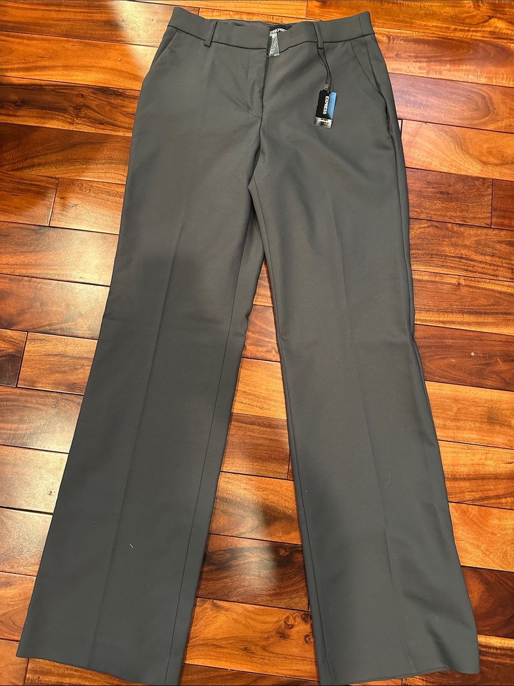 Express Women's Charcoal Gray Straight-Leg Dress Trousers